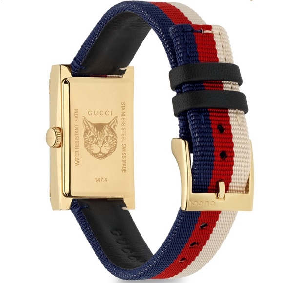 Gucci Goldtone Stainless Steel & Web-Strap Watch - Picture 3 of 10